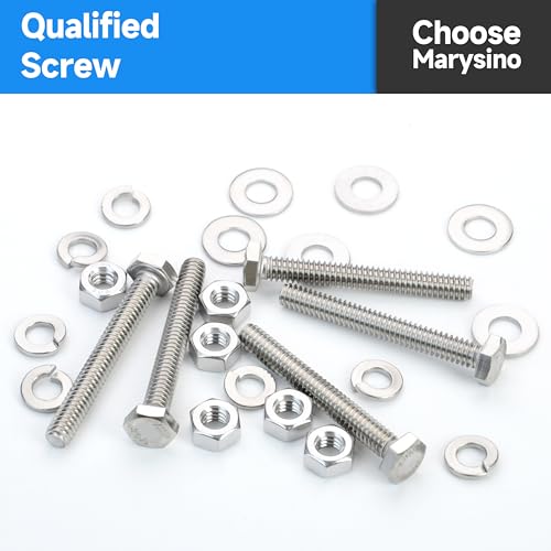 262Pcs Stainless Steel Hex Head Nut and Bolt Assortment Kit - 1/4-20, 5/16-18, 3/8-16 Metric Bolt Kit with Washers 262Pcs 1/4" 5/16" 3/8"