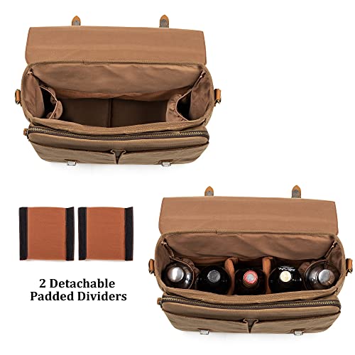 Lodrid Vintage Bartender Bag with Flexible Compartments for Wine, Bag Only