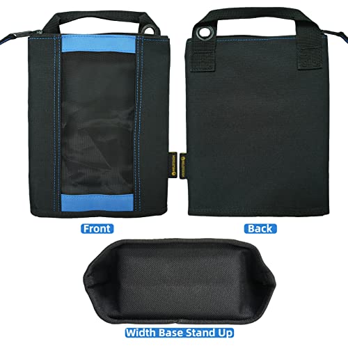 MELOTOUGH Multi Small Tool Pouch Small Tool Bag Zipper Bag Zipper Pouches + Utility Canvas Zipper Tool Bag - Fastener Bag Heavy Duty Mesh Window, Hanging Grommets