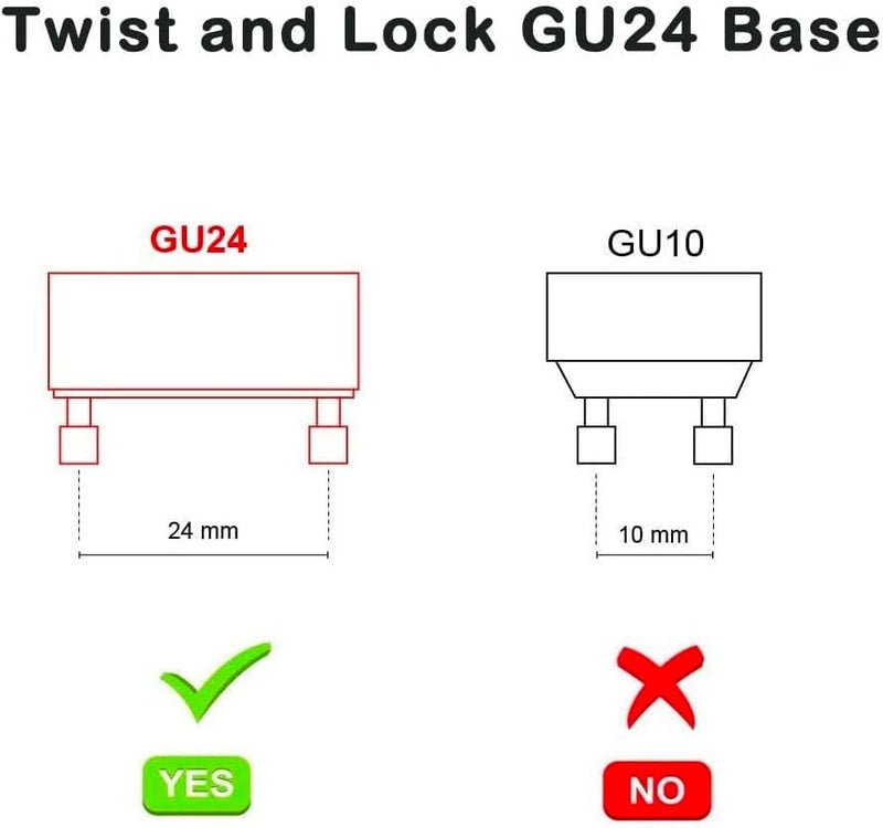 GU24 LED Light Bulb 2700K-3000K Soft Warm White High Brightness for Bathroom Ceiling Fan 13W 18W 23W T2 Spiral CFL Light Replacement, 120V 10W 4pcs(Not dimmable) 4 Count (Pack of 1)