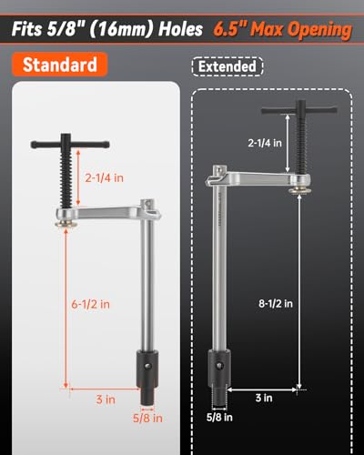 Welding Table Clamps, 6.5 in Capacity, 5/8 in (16 mm) Holes 2pcs 6-1/2-IN Clamps