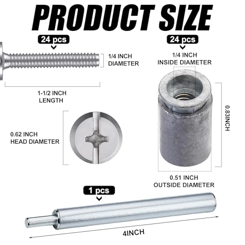 49 Pcs Hurricane Shutter Hardware 18-8 Bolt Kit 1/4-20 x 1-1/2 Inch 49