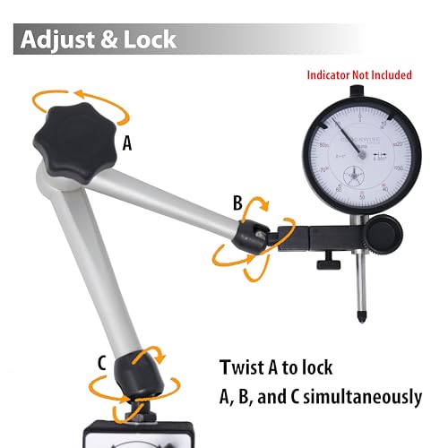 Clockwise Tools Magnetic Base, MGBR-01, Magnetic Stand for Digital Dial Indicators, 176lbs Max Pull MGBR-01 Adv