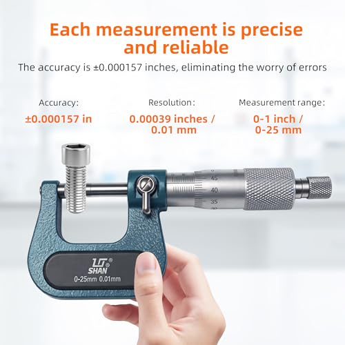 Digital Outside Micrometer, 0-1", Dual Ball Anvil, ±0.00015" Accuracy qfc05