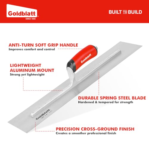 Goldblatt 20" x 4" Pro Finishing Trowel Soft Grip Handle 20" x 4"