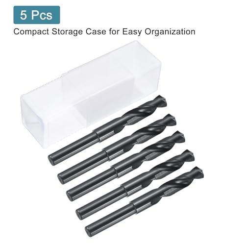 uxcell 5pcs 5/8" High-Speed Steel Drill Bits, M35 Cobalt Twist Drill Bit 5/8"