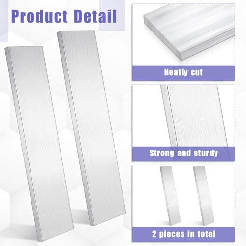 2 Pack 3/8" Thick x 3" Width x 12" Length Aluminum Flat Bar, 6061 General Purpose Plate, T6511 Solid New Mill Stock, Extruded Aluminum Bar for Industrial Building and DIY