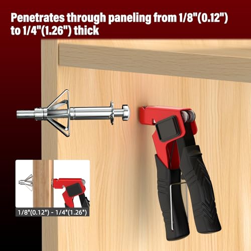 BURMONG Heavy Duty Molly Bolts for Drywall (0.12"-1.28") - 34PCS in 3 Sizes Metal Hollow Wall Anchors & Screws Kit, Includes Setting Tool, Works on Drywall, Hollow Wall & Plaster