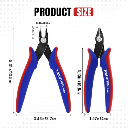 10 Pack Flush Wire Cutters - Small Diagonal Cut Pliers Snips 5"- 10 Pack