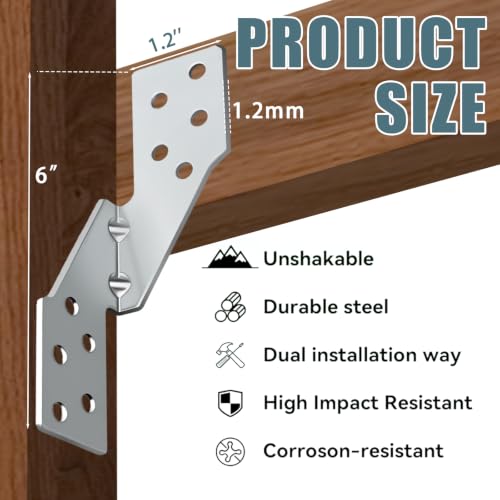 60 Pcs Right Size Galvanized Steel Hurricane Straps Tie Brackets| Right Side 60