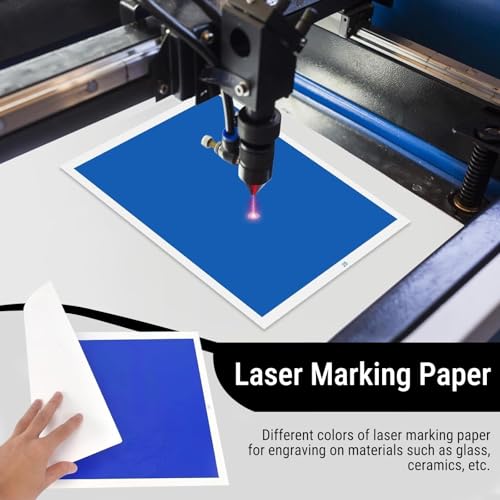 ATOMSTACK Laser Engraving and Marking Paper, 12 Pieces Marking Paper Laser Engraving Paper for Fibreglass Marking and Engraving, Laser Engraving on Metal, Ceramic, 27 x 39 cm