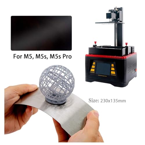 KOYOFEI 1PC Resin 3D Printer Flex Build Plate for Anycubic Photon Mono M5, M5s, M5s Pro, Spring Steel Flexible Plate and Magnetic Base Platform for Photon Mono M5 Series M5s(230*135mm)