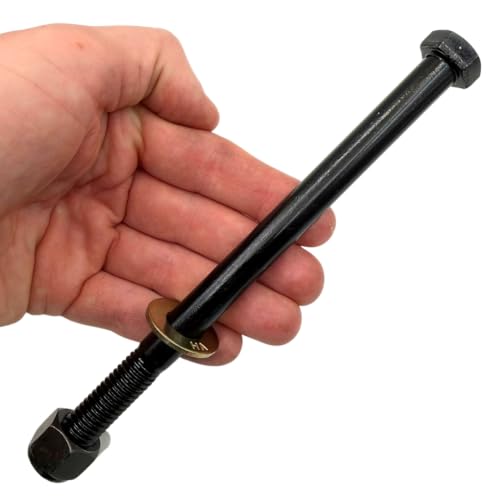 1/2"-13 x 7 Grade 8 Hex Bolts (4-Pack) with Washers and Nuts SAE J429 High-Strength Coarse Thread Fasteners for OEM, MRO & Industrial Applications | 7.0" Plain Black Finish Bolts, Washers, Nuts 4