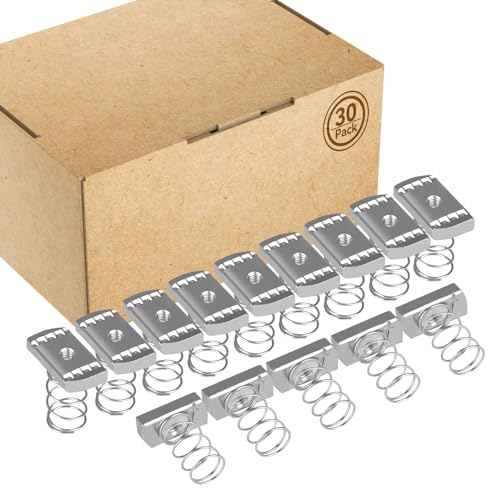 Strut Channel Nuts 1/4"-20 with Standard Spring - 30 Pcs, 1/2″ Drive 3/4″ (19mm) Strut Channel Impact Socket