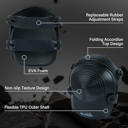 MELOTOUGH Electrician Tool Pouch Tool Belt Pouches with Belt Clip, Electrical Tape Chain, Multiple Pockets Tool Organizer,Work Knee Pads for Men Women Construction, Flooring, Roofing