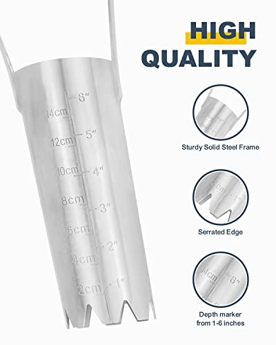 Bulb Planter Tool with 6 Inch Depth Measurment Tulip Bulb for Planting Tulip Daffodils Dahlias Garlics Bulbs Spring Fall Planting Handhold Planting Tool Garden Bulb Transplanter Hole Digger + Dibber w