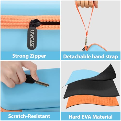 GWCASE Foam Insert Case for 3Doodler Start+ Essentials 3D Pen, Blue Blue With Orange Zipper