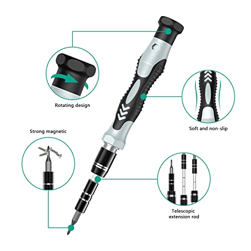 ORIA Precision Screwdriver Set, 108 Bits, Flexible Shaft, Extension Rod 132 IN 1 Green