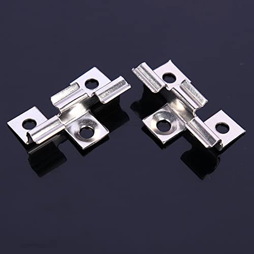 100x 40 * 10mm Stainless Steel Decking Hidden Spacer Fastener Board Clip w/100x Self-Tapping Screws Set (Pack of 2) Universal (Pack of 2)