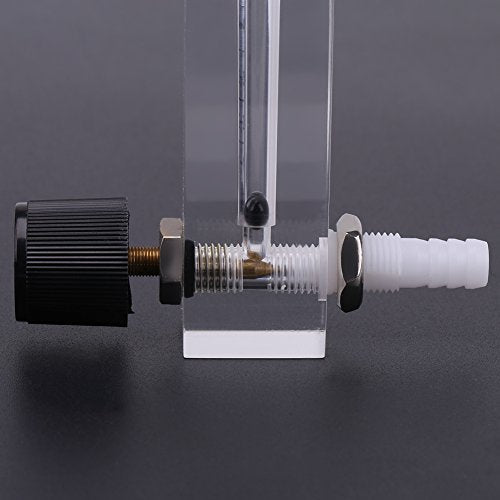 Oxygen Air Flow Meter, LZQ-7 Gas Flow Meter 1-10LPM Flow Meter with Control Valve for Oxygen/Air/Gas, 8mm Hose Barb