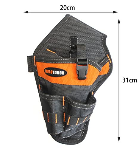 MELOTOUGH Impact Driver Holster Drill Holster for Tools and Drill bits + 2" Nylon Web Work Tool Belt for Men with Heavy Duty Quick Release Rugged Metal Buckle