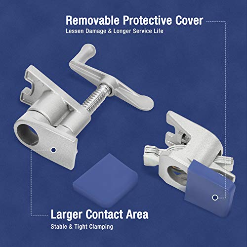 WORKPRO 3/4" Pipe Clamps with H-shaped Feet, Lightweight Cast Aluminum