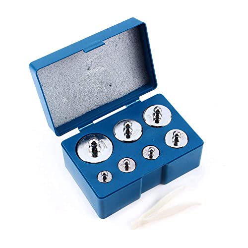 FTVOGUE 7pcs/set 500g Precision Calibration Weight Kit Class M2 Jewelry Scales with Weight Tweezers for Digital Scales Education