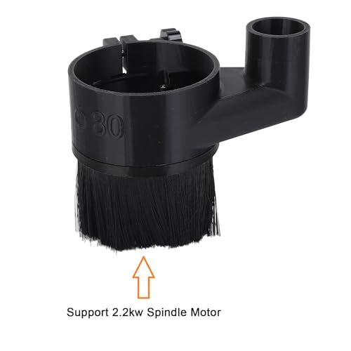 Ejoyous CNC Dust Shoe 80mm, Dust Collector Cover for CNC Engraving Machine Magnetic Suction Design with Detachable Brush Bristles, for 2.2kw 80mm Spindle Motor