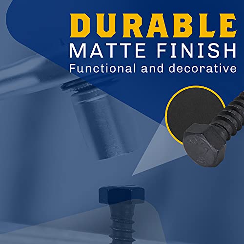 1/2" x 2”, 25-Piece Black Lag Bolts, Rustproof 4-Layer Ceramic BLAKOTE, 2X Protection of Galvanized Lag Screws, for Decks Pergolas by Makers Bolt 1/2 x 2