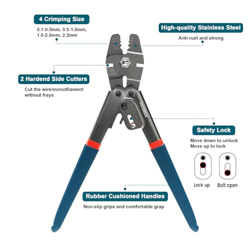 1/16" Wire Rope Crimping Tool Kit, 328ft Stainless Steel Cable 328ft Steel Cable Kit+Crimper