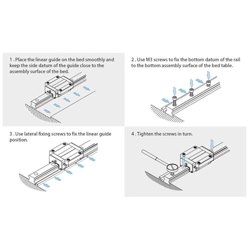 Keenso Linear Guide Rail Interchangeable Design Slider Kit MGN12C for 3D Printers and CNC Parts Suitable for Compact Equipment (200mm) 200mm