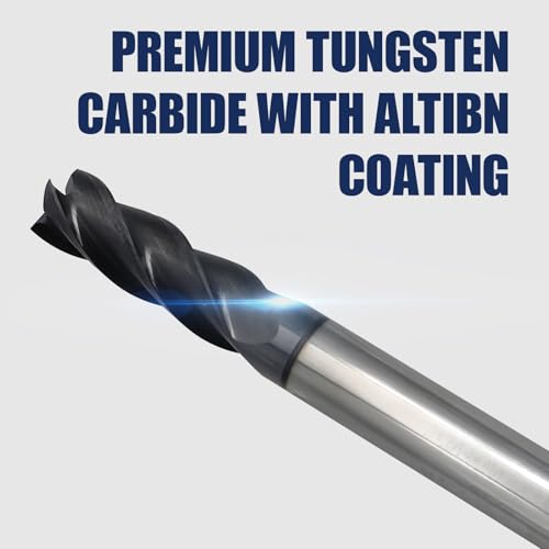6Pcs 1/8" Carbide Square End Mill 4-Flute TIALN Coated CNC Milling Bits 1/8 in 6