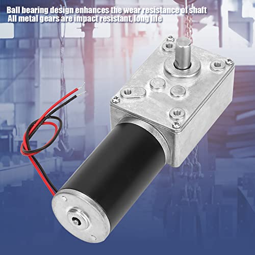 Respicefinem 12V Reversible High Torque Reduction Electric Gearbox Motor Linear Rail Worm Gear 8mm Shaft Diameter High Speed Torque Reduction Worm Gear Motor (12V 400RPM)