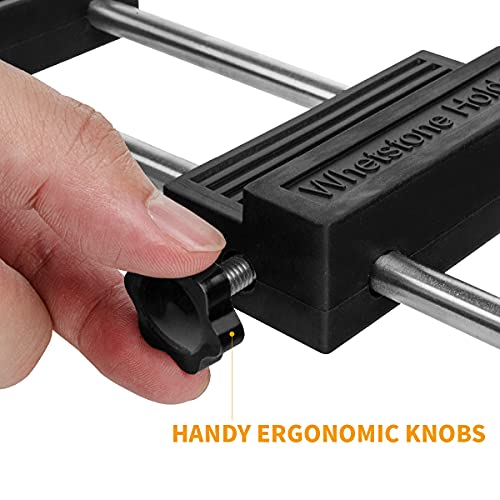 POWERTEC Sharpening Stone Holder - Adjustable Whetstone Stone Holder, 3-1/4" to 14-1/4", Non-Slip Rubber Base for Secure Knives Sharpening for Kitchen w/knife Sharpener, Wet, Diamond Stone (71671) Large