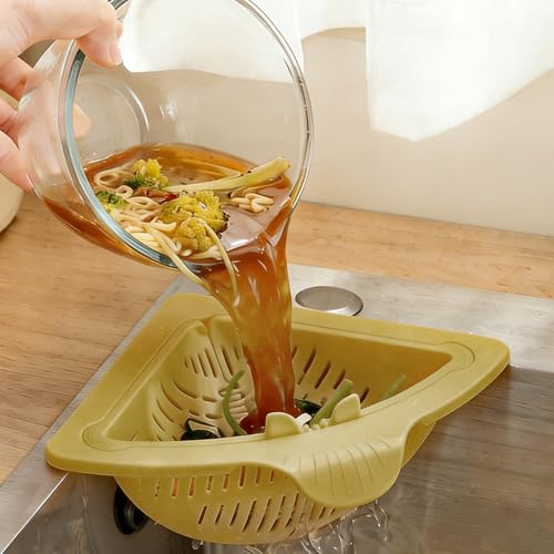 Pack of 2 Strainer for Sinks Magnetic Triangular Drain Basket Drain Strainer Kitchen Sink Strainer Magnetic Sink Baskets for Hanging Storage Rack Removable Sink Strainer for Professional Kitchens