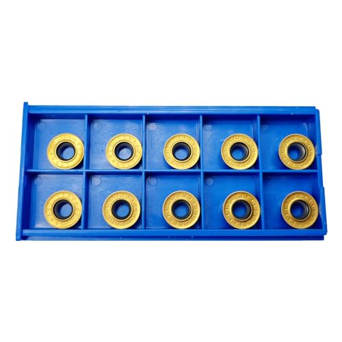 EMRW 6R 63-22 Face Milling Cutter Holder +10pcs RPMT1204-M-C DP5320 Carbide Alloy Inserts+R8-FMB22-7/16 Shank Face Shell Mill Arbor with Essential Wrenches, for Precision CNC Machining