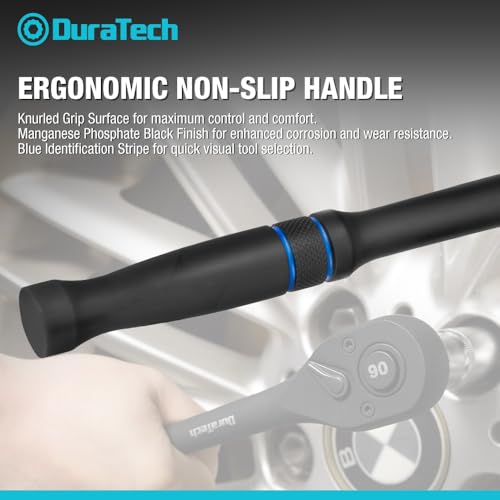 DURATECH 3-Piece Drive Ratchet, 90-Tooth Quick-release Ratchet Wrench Combo Kit (Black)