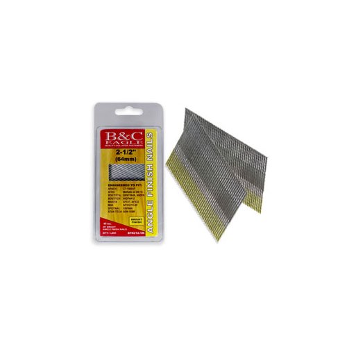 B&C Eagle BFN212-1M 2-1/2-Inch x 25 Degree Bright Angle Finish Nails (1,000 per pack)