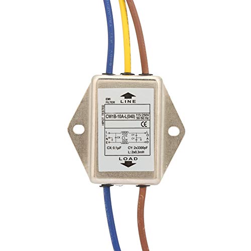 EMI Mains Filter 230V, CW1B-10A-L(040) Single-Phase Filter for 115V/250V, 10A, 50/60Hz - Effective Protection Against Electromagnetic Interference CW1B-10A-L(040)
