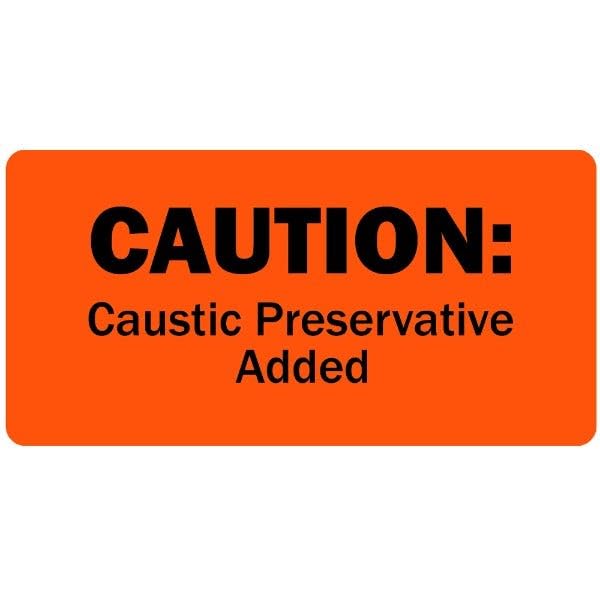 LabelValue.com | Caution: Caustic Preservative Added Medical Labels LV-MUC-9