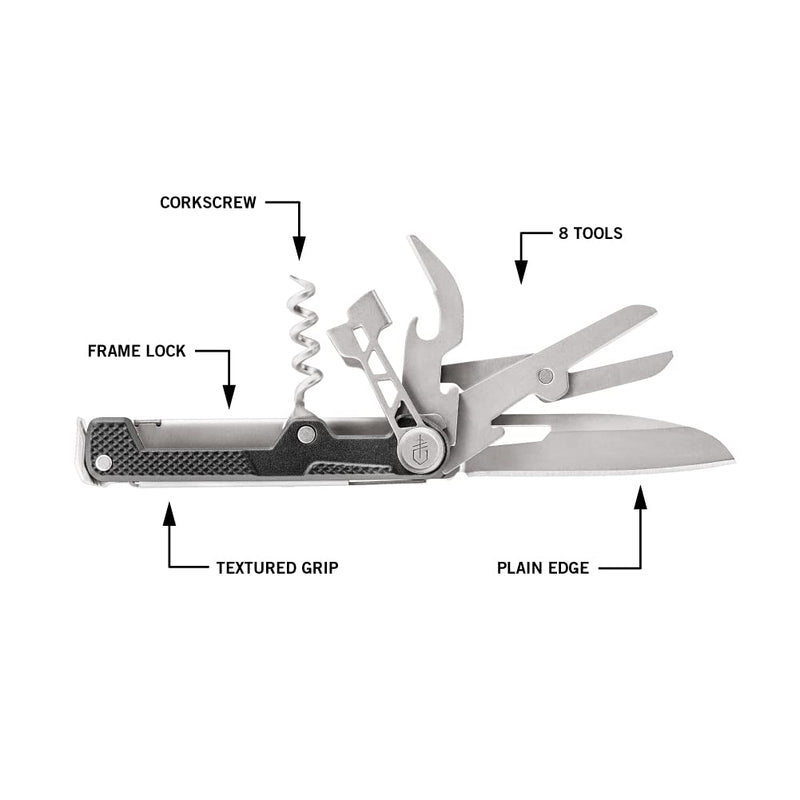 Gerber Gear Armbar Cork Pocket Knife EDC Multitool with Blade, Pry Bar, and Hammer for Camping, Onyx