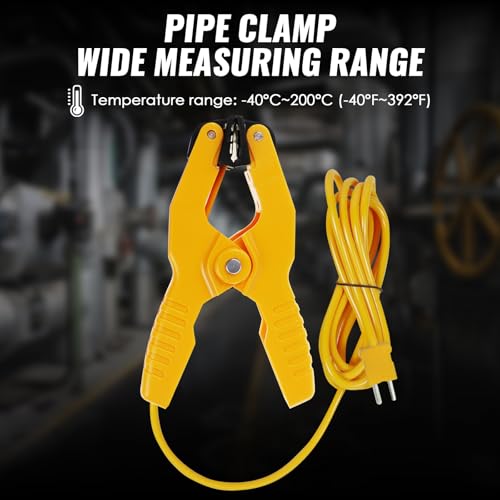 2 PCS Temperature Clamp HVAC K-Type Thermocouple Thermometer Lead Probe Pipe Clamp Multimeter Sensor Fieldpiece Jaw Clip Plumbing Clamp 2