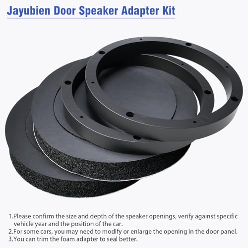 6.5 Solid Speaker Spacer with Foam Ring Adapter Self-Adhesive,Universal Door Speaker Mounts Bracket Easy Installation