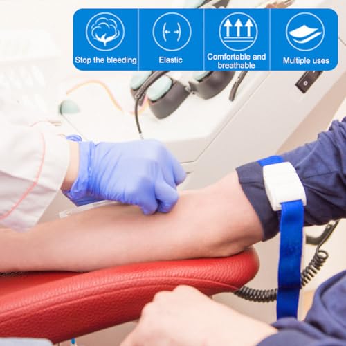 Vein Stomach, 4 Pieces Storage Hose, Tourniquet, Storage Tube Blood Draw, Vein Congestion Blood Drain, Fast Tourniquet, Nurse Tourniquet, Closed System for Doctors, Nurses and Medical Emergencies Dark blue + orange + black red