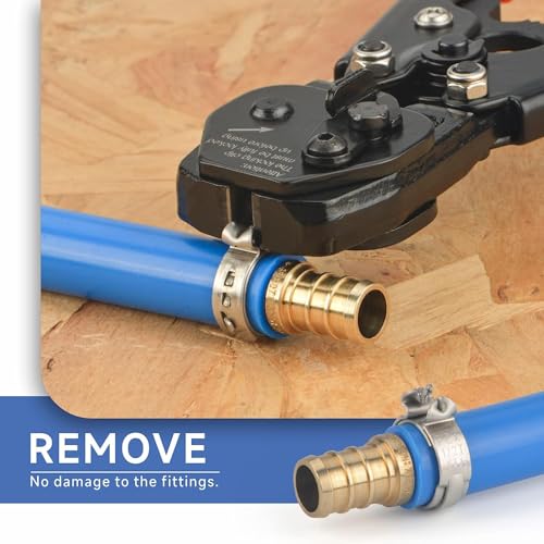 iCrimp PEX Crimping Tool Kit with Clamps, Cinch & Removal Tool for 3/8"-1" Crimp-Cut-Clamp Kit (Boxed)