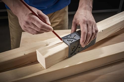 Wolfcraft 5208000 3D Mitre Square | For machining three-dimensional workpieces, stops for 45° and 90° angles, made in Europe - 5208000 3D Mitre Angle