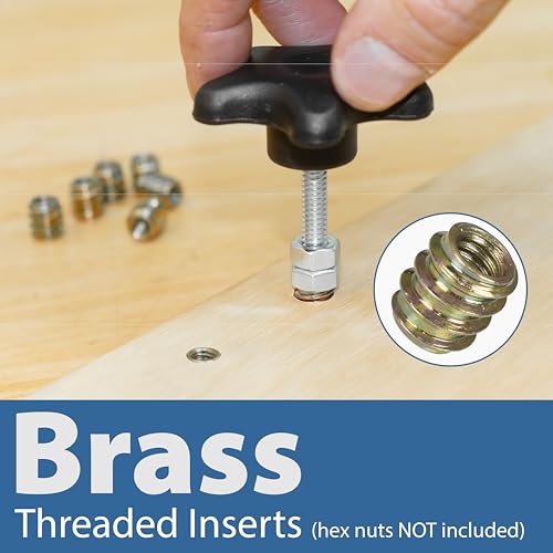 46 Piece T Track Bolts and Knobs Kit, 1/4" x20 & 5/16”-18 T Bolts & Threaded Knobs, T Track Accessories for Woodworking, Build Your Own Woodworker Jigs and Fixtures, T-Track Parts Hardware Set