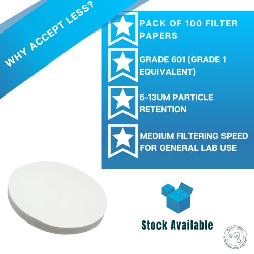 1171058 Grade 601 [1] General Purpose Filter Paper, Medium Filtering Speed, 150 mm Diameter (Pack of 100)