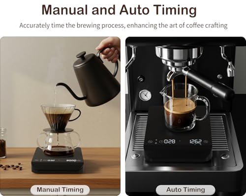 0.1g/3kg Rechargeable Coffee Scale with Three Timing Modes and Touch Button