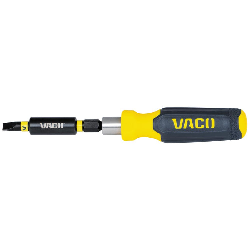VACO VAC3321 32-Piece Metric Ratcheting Wrench and Socket Set, 1/4-Inch Ratchet, Extension, Adapter, 7 Impact Sockets, 20 Bits, Compact Case